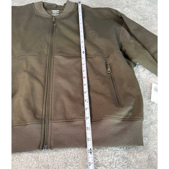 Old Navy Olive Green Dynamic Fleece Bomber Jacket Activewear Womens Size L NWT - Picture 5 of 5